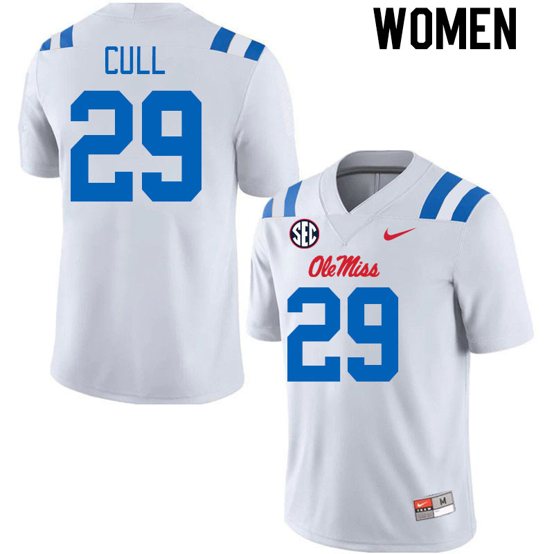 Women #29 Nick Cull Ole Miss Rebels 2024 New Uniforms College Football Jerseys Stitched-White